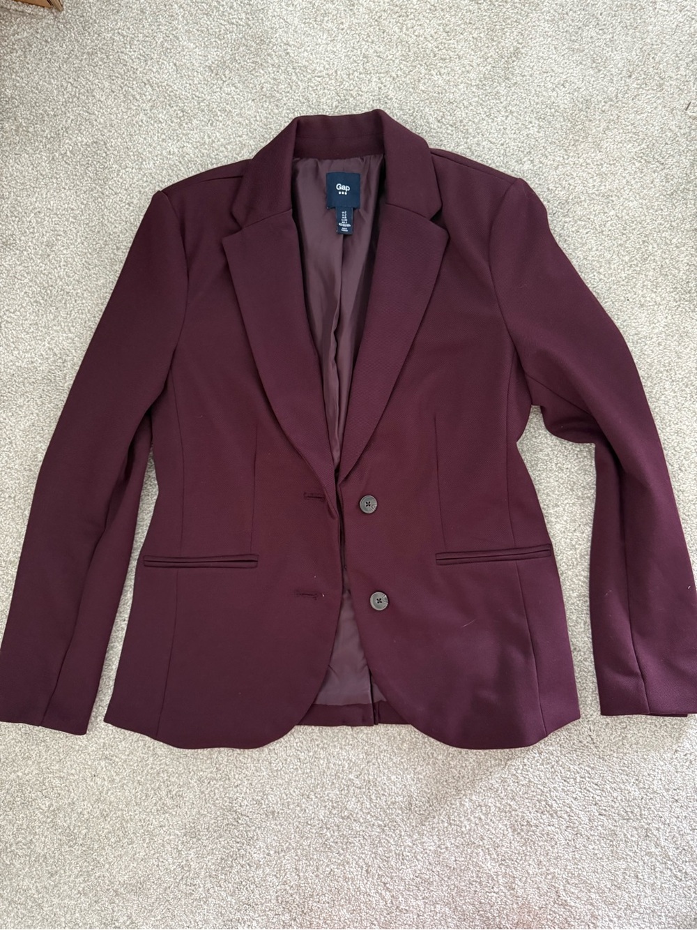 GAP Women's Two-Button Blazer in Deep Burgundy